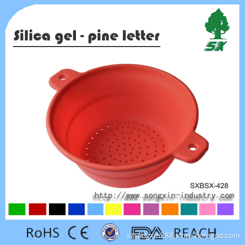 Collapsible Silicone Kitchen Strainer (Colander)&Folding Silicone Pasta Strainer